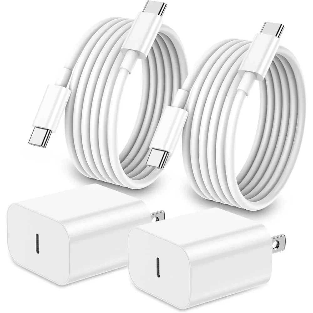 iPhone 17 16 15 Charger Fast Charging,2Pack 20W Apple iPad USB C Wall Chrager Bl